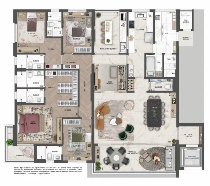 Foto 2 de Apartamento com 4 quartos à venda, 258m2 em Moema, São Paulo - SP