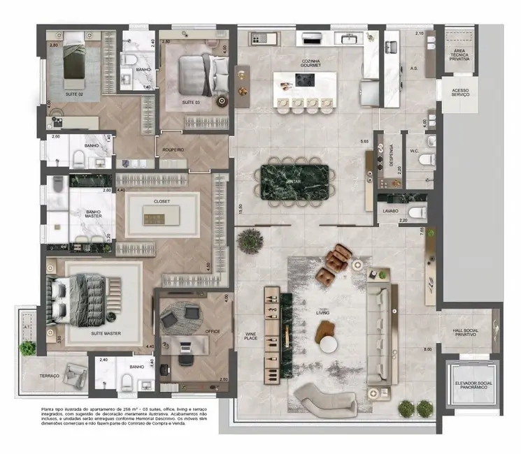 Foto 3 de Apartamento com 4 quartos à venda, 258m2 em Moema, São Paulo - SP