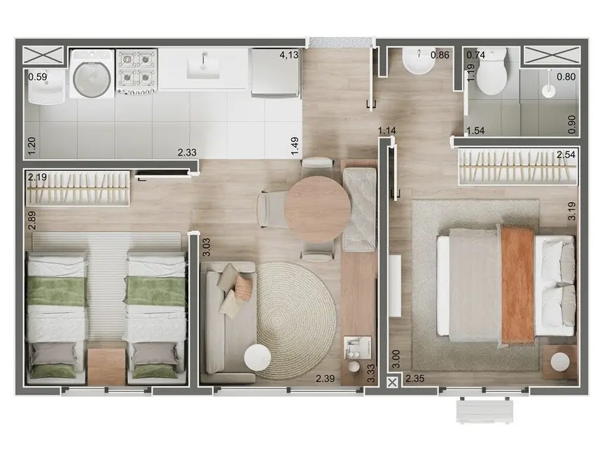 Apartamento com 1 quarto à venda, 36m2 em Residencial Parque da Fazenda, Campinas - SP - imagem 7 Foto 7 de Apartamento com 1 quarto à venda, 36m2 em Residencial Parque da Fazenda, Campinas - SP