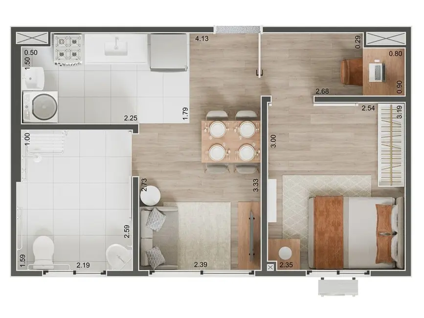 Apartamento com 1 quarto à venda, 36m2 em Residencial Parque da Fazenda, Campinas - SP - imagem 9 Foto 9 de Apartamento com 1 quarto à venda, 36m2 em Residencial Parque da Fazenda, Campinas - SP