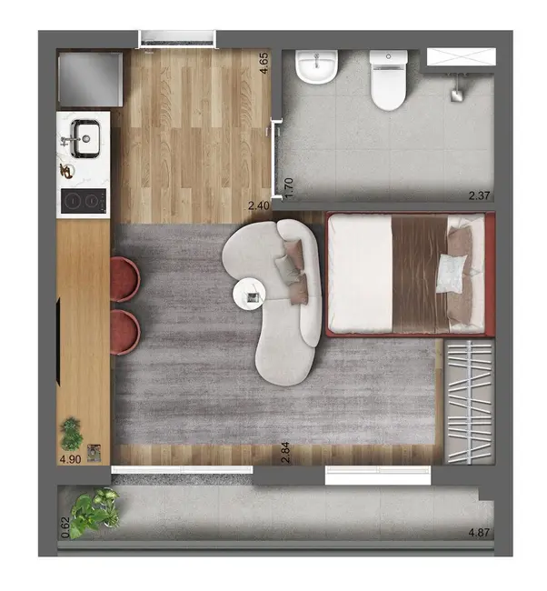 Apartamento com 1 quarto à venda, 43m2 em Vila Mariana, São Paulo - SP - imagem 3 Foto 3 de Apartamento com 1 quarto à venda, 43m2 em Vila Mariana, São Paulo - SP