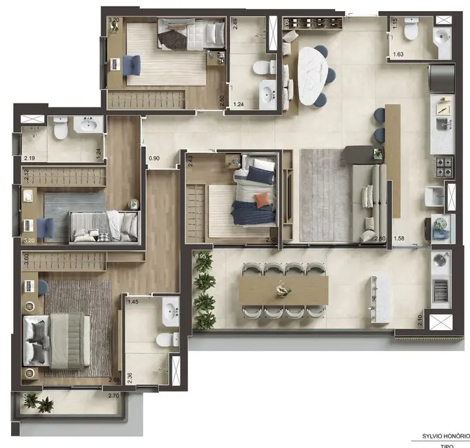 Apartamento com 2 quartos à venda, 75m2 em Tamboré, Barueri - SP - imagem 9 Foto 9 de Apartamento com 2 quartos à venda, 75m2 em Tamboré, Barueri - SP