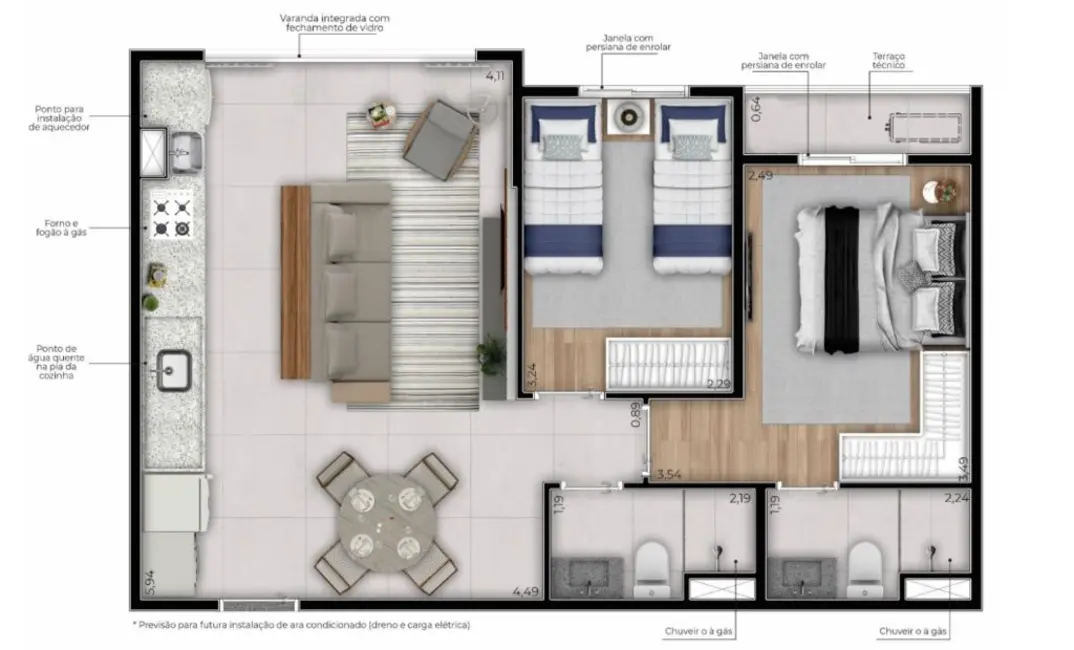 Foto 6 de Apartamento com 2 quartos à venda, 44m2 em Ipiranga, São Paulo - SP