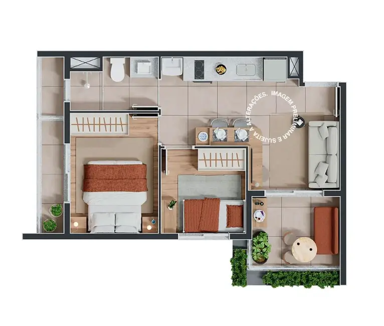 Foto 3 de Apartamento com 2 quartos à venda, 44m2 em Santa Cecília, São Paulo - SP