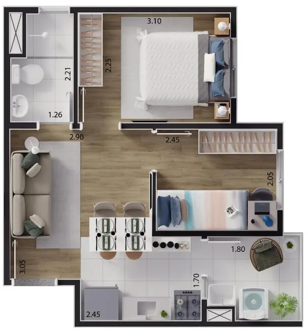 Foto 3 de Apartamento com 2 quartos à venda, 36m2 em São Paulo - SP