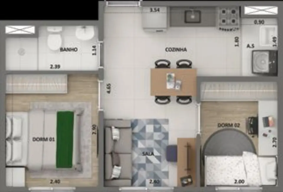 Apartamento com 1 quarto à venda, 34m2 em Parque Residencial da Lapa, São Paulo - SP - imagem 5 Foto 5 de Apartamento com 1 quarto à venda, 34m2 em Parque Residencial da Lapa, São Paulo - SP