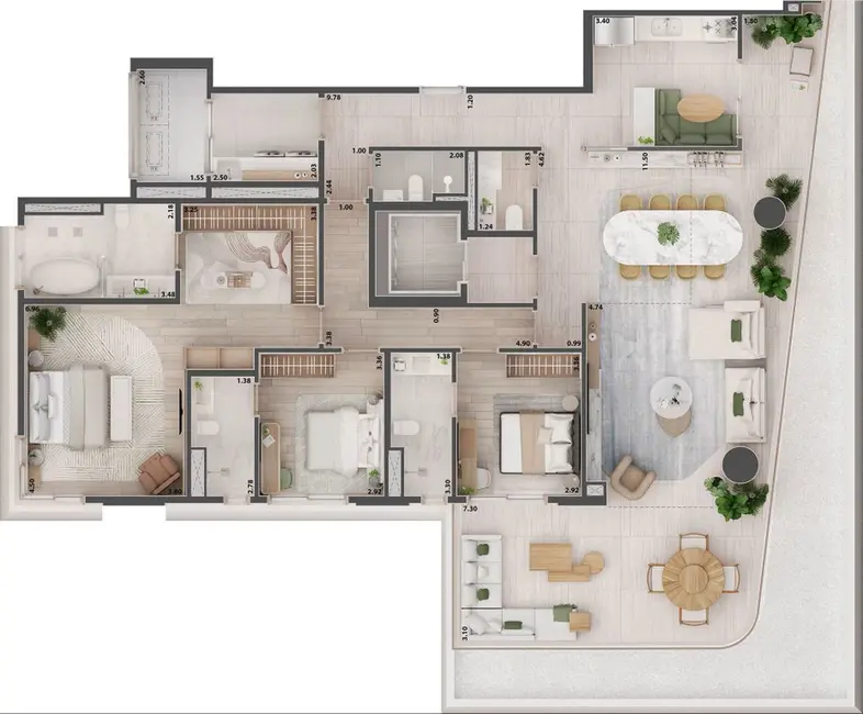 Apartamento com 2 quartos à venda, 121m2 em Cerqueira César, São Paulo - SP - imagem 7 Foto 7 de Apartamento com 2 quartos à venda, 121m2 em Cerqueira César, São Paulo - SP