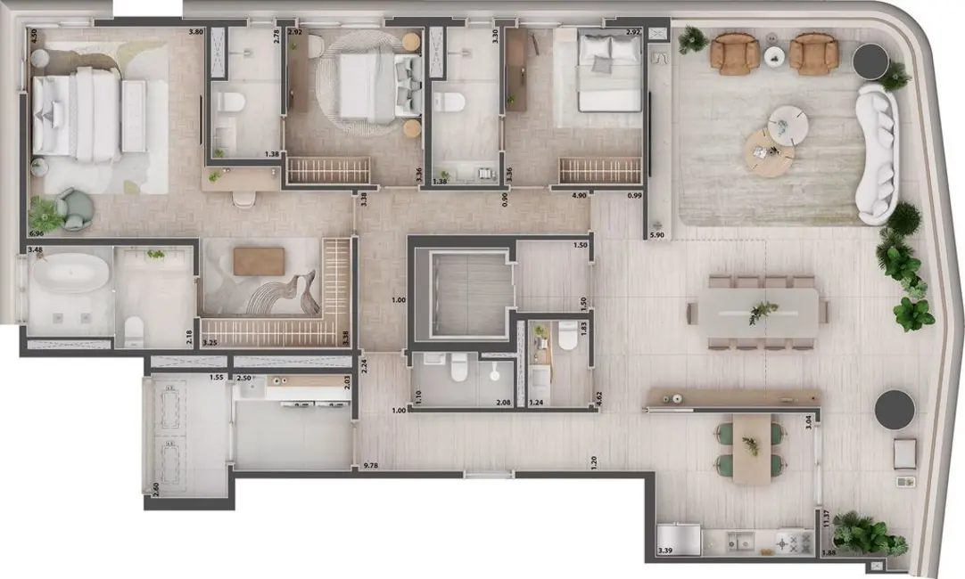 Apartamento com 2 quartos à venda, 121m2 em Cerqueira César, São Paulo - SP - imagem 5 Foto 5 de Apartamento com 2 quartos à venda, 121m2 em Cerqueira César, São Paulo - SP
