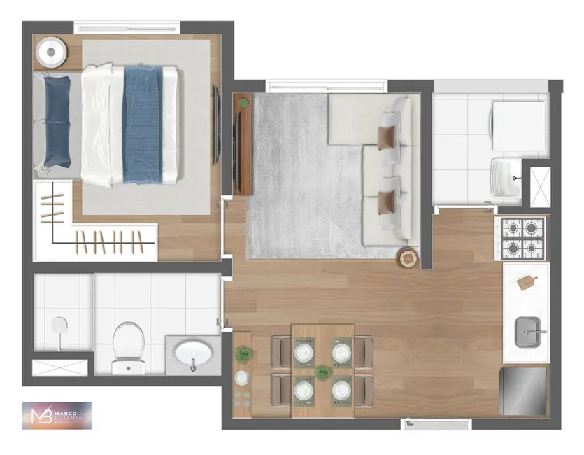 Apartamento com 1 quarto à venda, 30m2 em Butantã, São Paulo - SP - imagem 3 Foto 3 de Apartamento com 1 quarto à venda, 30m2 em Butantã, São Paulo - SP