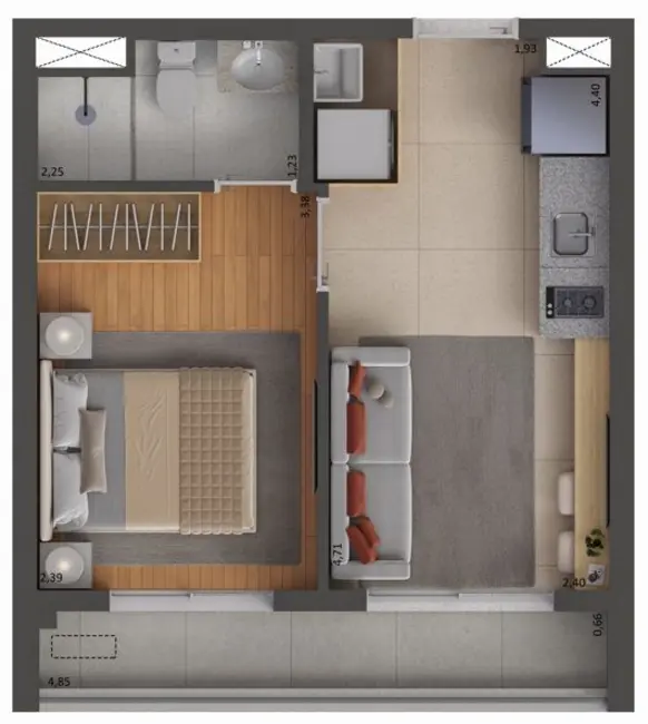 Foto 1 de Apartamento com 2 quartos à venda, 44m2 em Parque Alves de Lima, São Paulo - SP