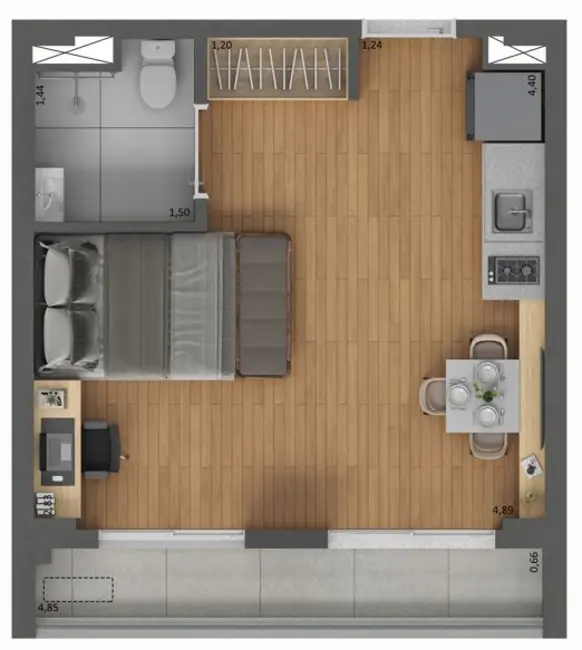 Foto 1 de Kitnet com 1 quarto à venda, 29m2 em Parque Alves de Lima, São Paulo - SP