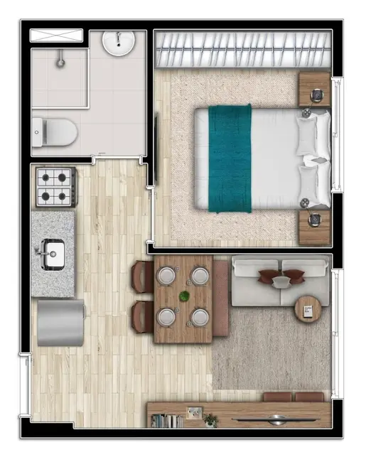 Apartamento com 1 quarto à venda, 25m2 em Barra Funda, São Paulo - SP - imagem 2 Foto 2 de Apartamento com 1 quarto à venda, 25m2 em Barra Funda, São Paulo - SP