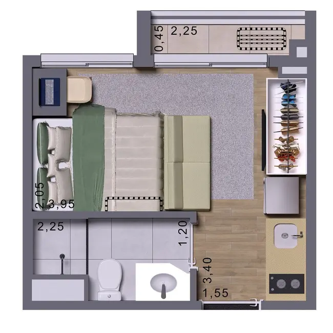 Foto 4 de Kitnet com 1 quarto à venda, 16m2 em Jabaquara, São Paulo - SP