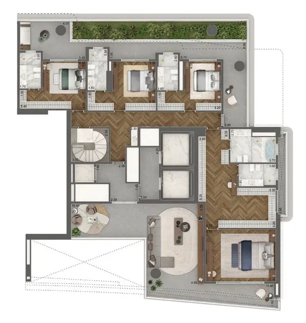 Apartamento com 4 quartos à venda, 464m2 em Jardim Guedala, São Paulo - SP - imagem 3 Foto 3 de Apartamento com 4 quartos à venda, 464m2 em Jardim Guedala, São Paulo - SP