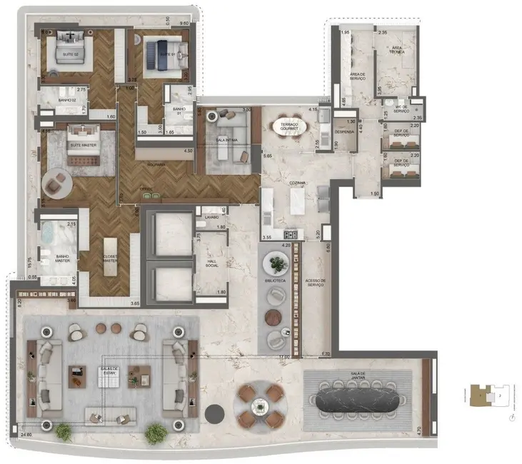 Apartamento com 4 quartos à venda, 464m2 em Jardim Guedala, São Paulo - SP - imagem 1 Foto 1 de Apartamento com 4 quartos à venda, 464m2 em Jardim Guedala, São Paulo - SP