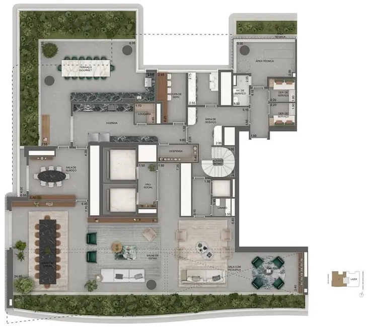 Apartamento com 4 quartos à venda, 464m2 em Jardim Guedala, São Paulo - SP - imagem 9 Foto 9 de Apartamento com 4 quartos à venda, 464m2 em Jardim Guedala, São Paulo - SP