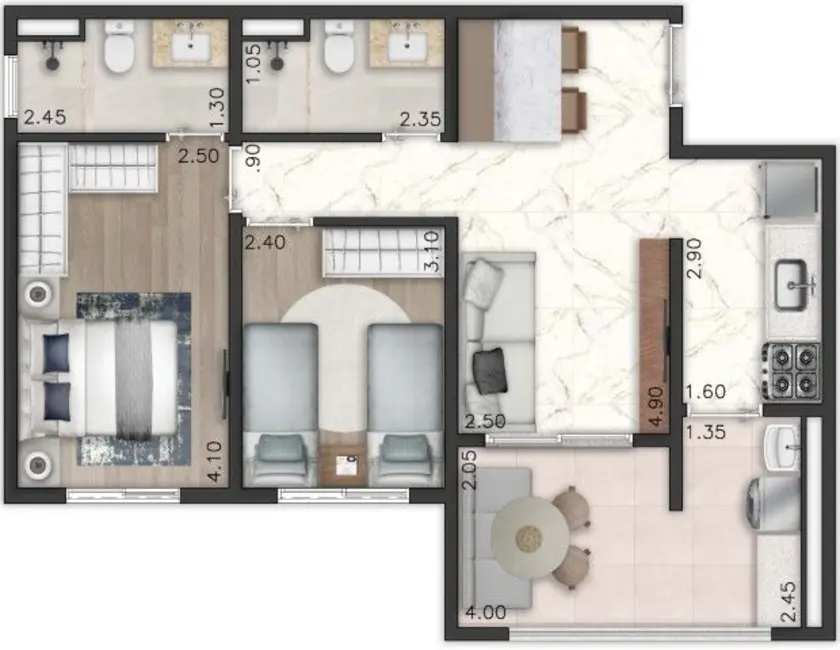 Apartamento com 3 quartos à venda, 135m2 em Perdizes, São Paulo - SP - imagem 9 Foto 9 de Apartamento com 3 quartos à venda, 135m2 em Perdizes, São Paulo - SP