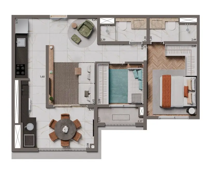 Apartamento com 2 quartos à venda, 67m2 em Santo Amaro, São Paulo - SP - imagem 9 Foto 9 de Apartamento com 2 quartos à venda, 67m2 em Santo Amaro, São Paulo - SP