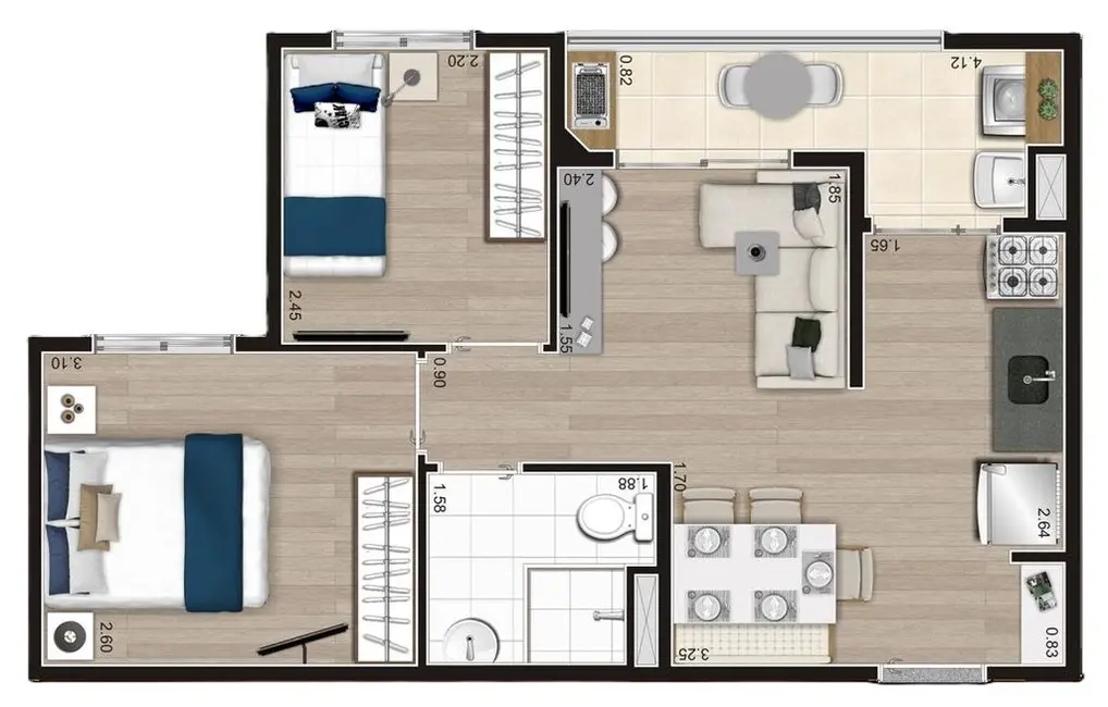 Foto 6 de Apartamento com 2 quartos à venda, 41m2 em Jardim Imperador (Zona Sul), São Paulo - SP