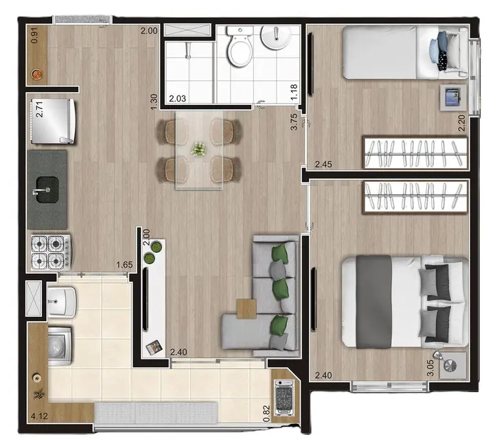 Foto 2 de Apartamento com 2 quartos à venda, 41m2 em Jardim Imperador (Zona Sul), São Paulo - SP
