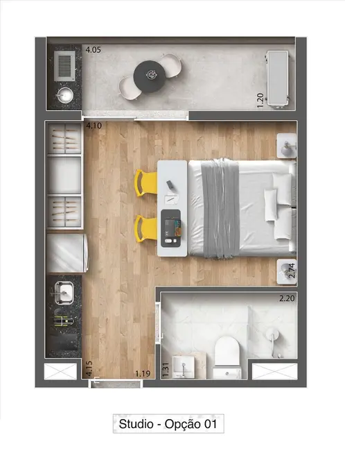 Kitnet com 1 quarto à venda, 24m2 em Butantã, São Paulo - SP - imagem 5 Foto 5 de Kitnet com 1 quarto à venda, 24m2 em Butantã, São Paulo - SP