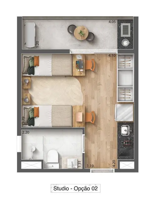 Kitnet com 1 quarto à venda, 24m2 em Butantã, São Paulo - SP - imagem 4 Foto 4 de Kitnet com 1 quarto à venda, 24m2 em Butantã, São Paulo - SP