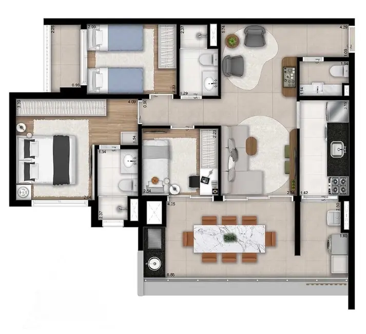 Apartamento com 2 quartos à venda, 64m2 em Campo Belo, São Paulo - SP - imagem 7 Foto 7 de Apartamento com 2 quartos à venda, 64m2 em Campo Belo, São Paulo - SP