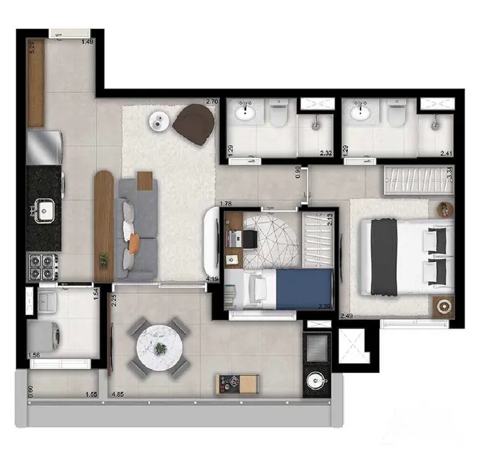 Apartamento com 2 quartos à venda, 64m2 em Campo Belo, São Paulo - SP - imagem 2 Foto 2 de Apartamento com 2 quartos à venda, 64m2 em Campo Belo, São Paulo - SP