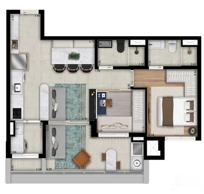 Foto 1 de Apartamento com 2 quartos à venda, 64m2 em Campo Belo, São Paulo - SP