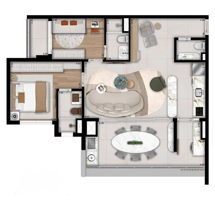 Apartamento com 2 quartos à venda, 64m2 em Campo Belo, São Paulo - SP - imagem 3 Foto 3 de Apartamento com 2 quartos à venda, 64m2 em Campo Belo, São Paulo - SP