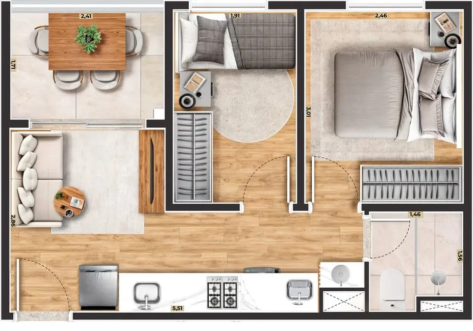 Apartamento com 2 quartos à venda, 47m2 em Itaquera, São Paulo - SP - imagem 1 Foto 1 de Apartamento com 2 quartos à venda, 47m2 em Itaquera, São Paulo - SP