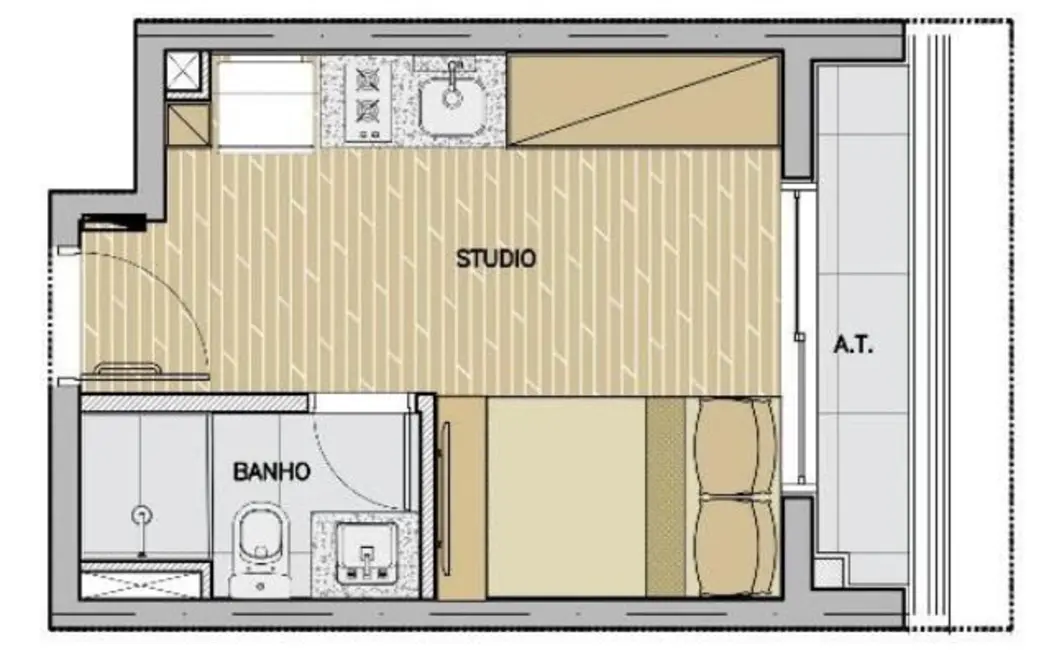 Foto 9 de Kitnet com 1 quarto à venda, 28m2 em Consolação, São Paulo - SP