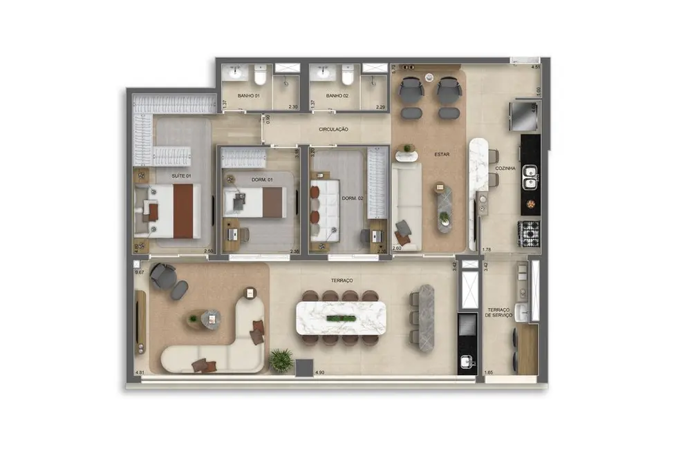 Foto 4 de Apartamento com 2 quartos à venda, 74m2 em Belém, São Paulo - SP