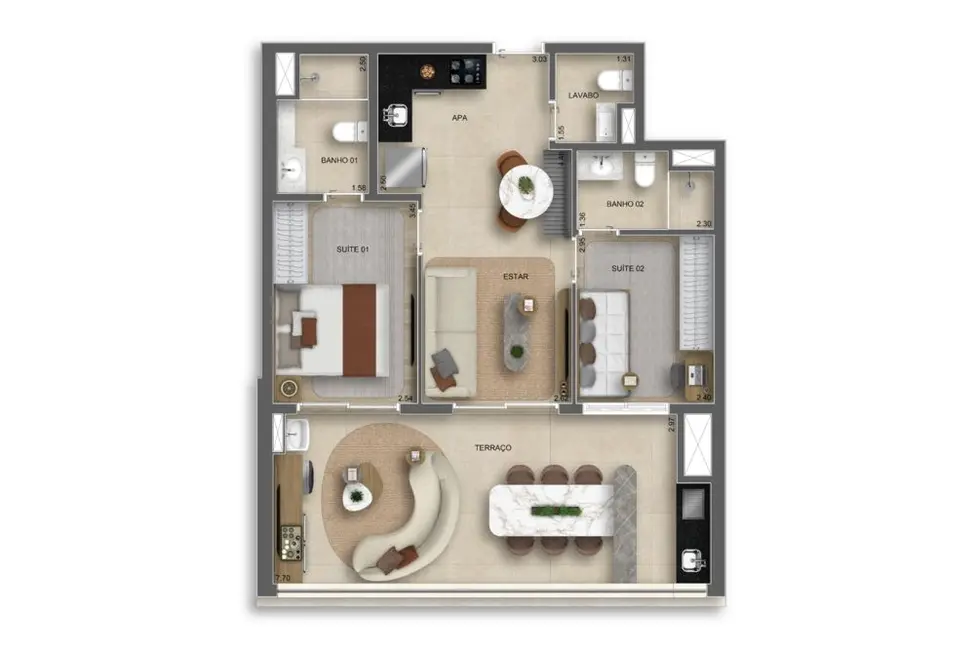 Foto 3 de Apartamento com 2 quartos à venda, 74m2 em Belém, São Paulo - SP
