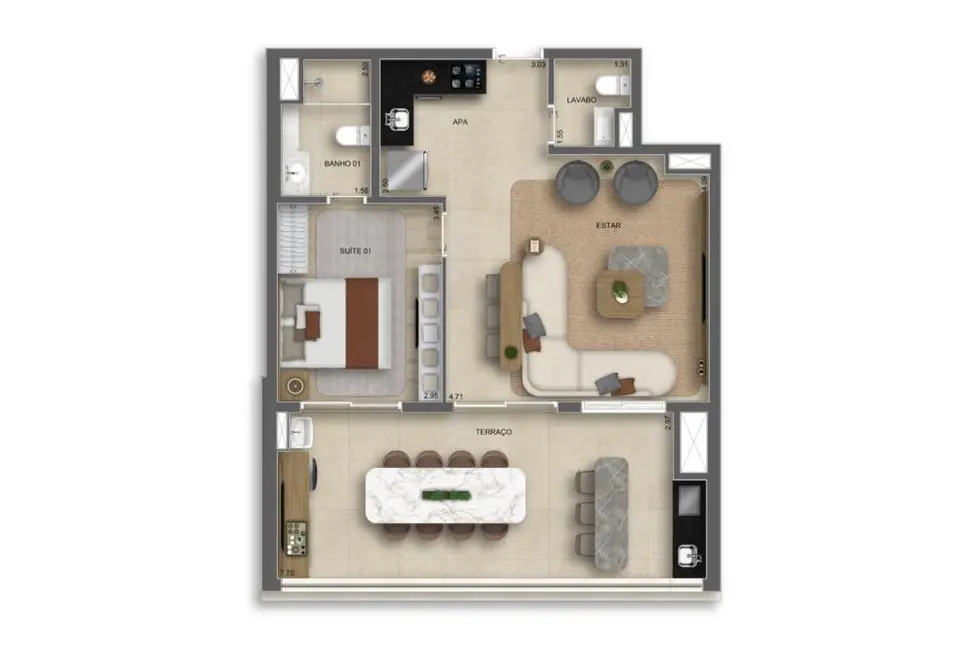 Foto 2 de Apartamento com 2 quartos à venda, 74m2 em Belém, São Paulo - SP