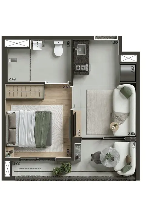 Apartamento com 1 quarto à venda, 42m2 em Alto da Boa Vista, São Paulo - SP - imagem 5 Foto 5 de Apartamento com 1 quarto à venda, 42m2 em Alto da Boa Vista, São Paulo - SP