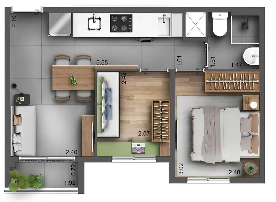 Apartamento com 1 quarto à venda, 27m2 em Ipiranga, São Paulo - SP - imagem 4 Foto 4 de Apartamento com 1 quarto à venda, 27m2 em Ipiranga, São Paulo - SP