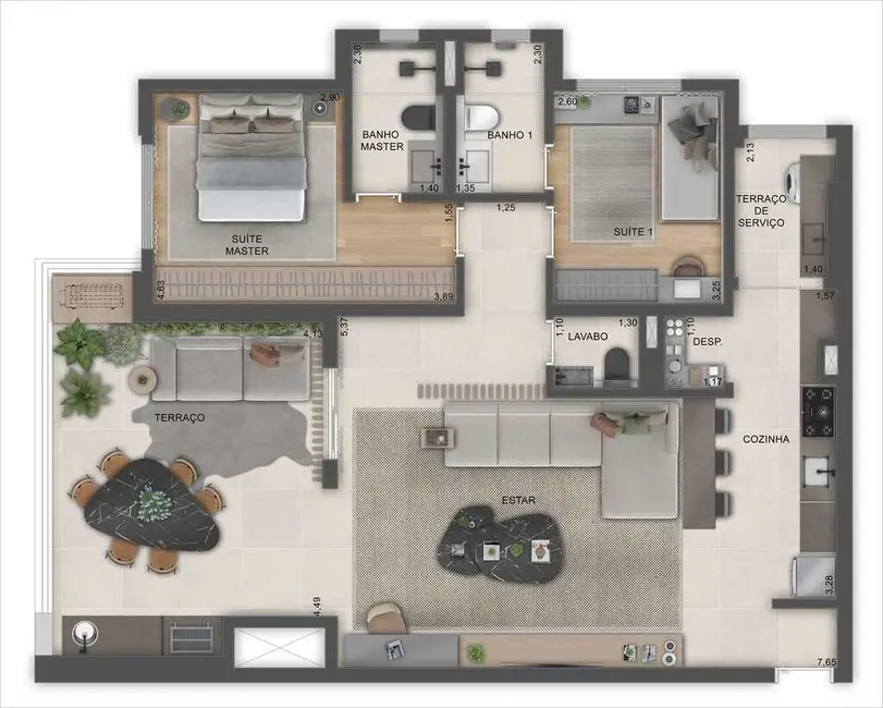 Apartamento com 2 quartos à venda, 81m2 em Água Branca, São Paulo - SP - imagem 3 Foto 3 de Apartamento com 2 quartos à venda, 81m2 em Água Branca, São Paulo - SP