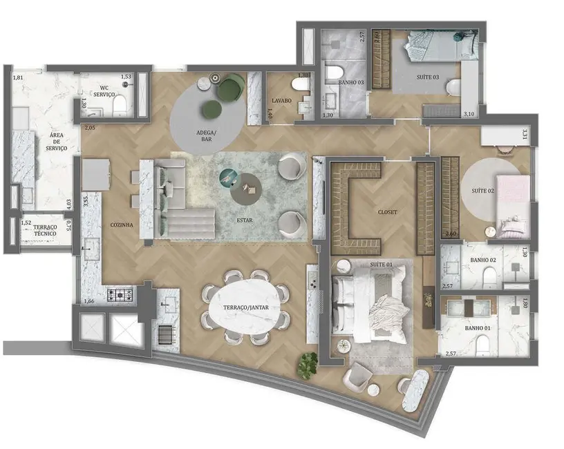 Apartamento com 2 quartos à venda, 79m2 em Água Branca, São Paulo - SP - imagem 7 Foto 7 de Apartamento com 2 quartos à venda, 79m2 em Água Branca, São Paulo - SP