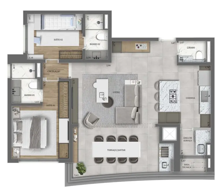 Apartamento com 2 quartos à venda, 79m2 em Água Branca, São Paulo - SP - imagem 6 Foto 6 de Apartamento com 2 quartos à venda, 79m2 em Água Branca, São Paulo - SP