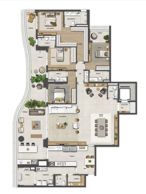 Apartamento com 4 quartos à venda, 293m2 em Água Branca, São Paulo - SP - imagem 3 Foto 3 de Apartamento com 4 quartos à venda, 293m2 em Água Branca, São Paulo - SP