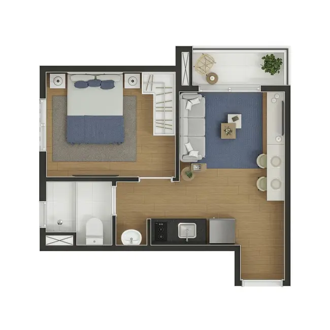 Apartamento com 1 quarto à venda, 25m2 em Butantã, São Paulo - SP - imagem 3 Foto 3 de Apartamento com 1 quarto à venda, 25m2 em Butantã, São Paulo - SP