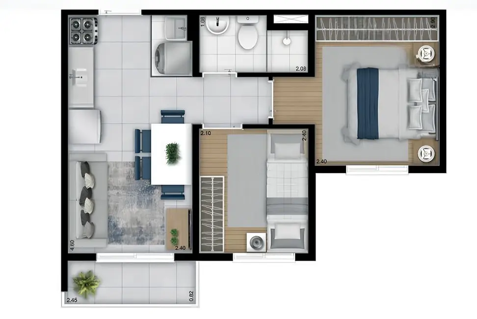 Foto 2 de Apartamento com 2 quartos à venda, 32m2 em Jaraguá, São Paulo - SP