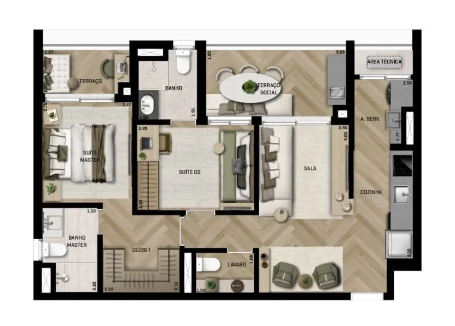 Foto 2 de Apartamento com 1 quarto à venda, 44m2 em Higienópolis, São Paulo - SP