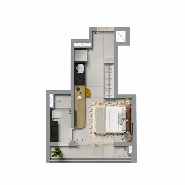 Kitnet com 1 quarto à venda, 21m2 em Vila Formosa, São Paulo - SP - imagem 5 Foto 5 de Kitnet com 1 quarto à venda, 21m2 em Vila Formosa, São Paulo - SP