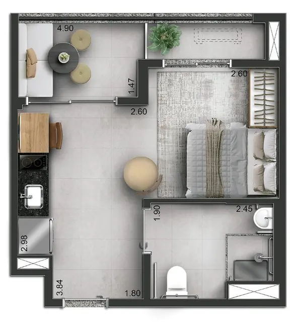 Foto 2 de Kitnet com 1 quarto à venda, 30m2 em Campo Belo, São Paulo - SP