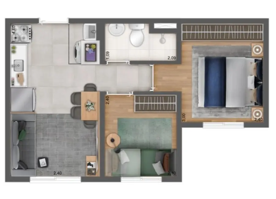 Foto 2 de Apartamento com 2 quartos à venda, 32m2 em Itaquera, São Paulo - SP