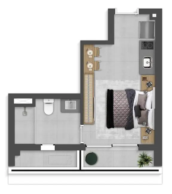 Foto 2 de Kitnet com 1 quarto à venda, 27m2 em Vila Madalena, São Paulo - SP