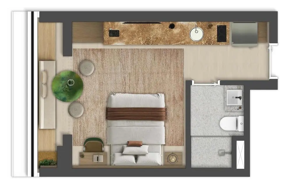 Kitnet com 1 quarto à venda, 27m2 em Vila Madalena, São Paulo - SP - imagem 3 Foto 3 de Kitnet com 1 quarto à venda, 27m2 em Vila Madalena, São Paulo - SP