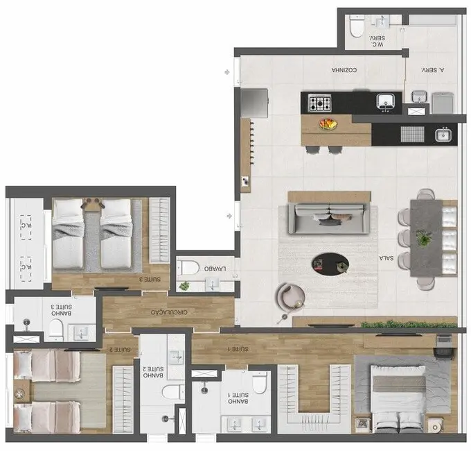 Apartamento com 3 quartos à venda, 177m2 em Perdizes, São Paulo - SP - imagem 9 Foto 9 de Apartamento com 3 quartos à venda, 177m2 em Perdizes, São Paulo - SP